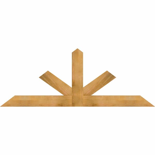 Ekena Millwork Saratoga Rough Sawn Timber Gable Bracket, Western Red Cedar, 84"W x 31"H x 2"D x 6"F, 9/12 Pitch GBW084X31X0206SAR00RWR - main